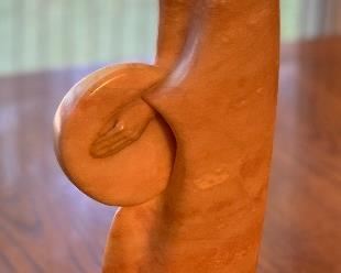 Oreland C Joe Native American Woman Carved Stone Sculpture 12in AS_IS	 
