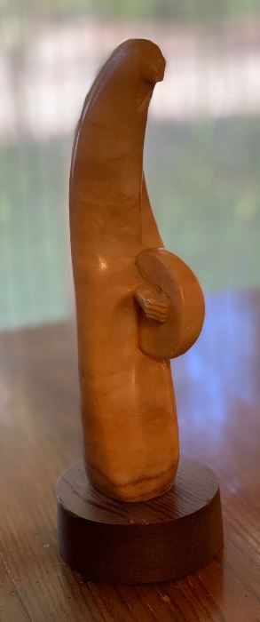 Oreland C Joe Native American Woman Carved Stone Sculpture 12in AS_IS	 
