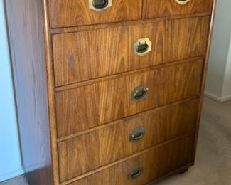 Dixie Chevron Vintage 6 Drawer Dresser	 