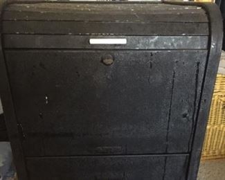 vintage metal file cabinet with roll top