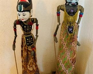 Wayang vintage Indonesian stick shadow puppets