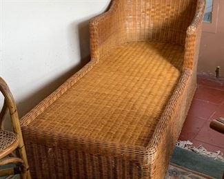 Rattan chaise lounge