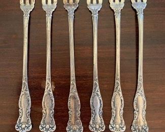 Silver plate demitasse/appetizer fish forks