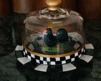 MacKenzie-Child's dome cheese/butter hand painted