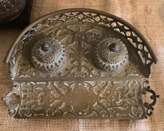 Antique inkwell and stand