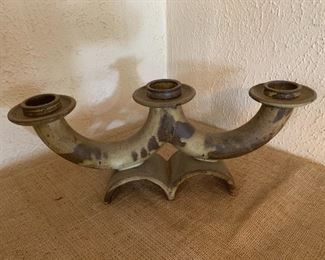 Pottery candle holder by John W. Nouy