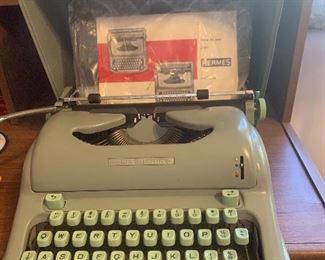 Hermes 1961 Hermes mint green portable typewriter - mint condition, original case - RARE!