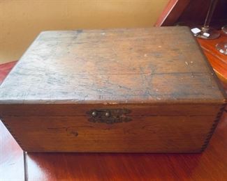 Antique wooden cigar box