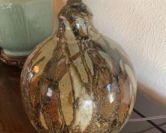 Studio art pottery lamp by local artist John Nouy