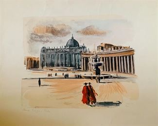 Hand colored Italian print