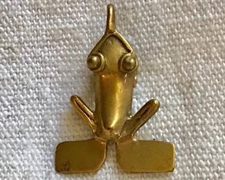 10K Gold frog pendant charm