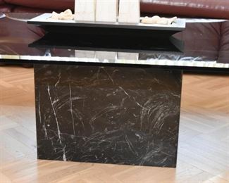 Smoky Glass Top Coffee / Cocktail Table with Marble Base