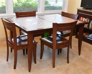 Kitchen / Dining Table & 4 Chairs (Inset Tile Top)