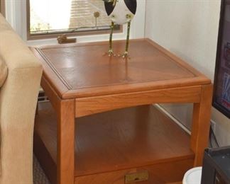 Vintage Wood End Table with Drawer