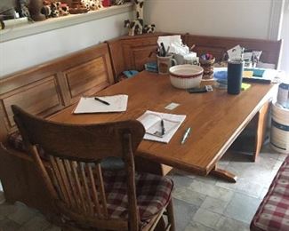 Corner kitchen table with bench and pads
