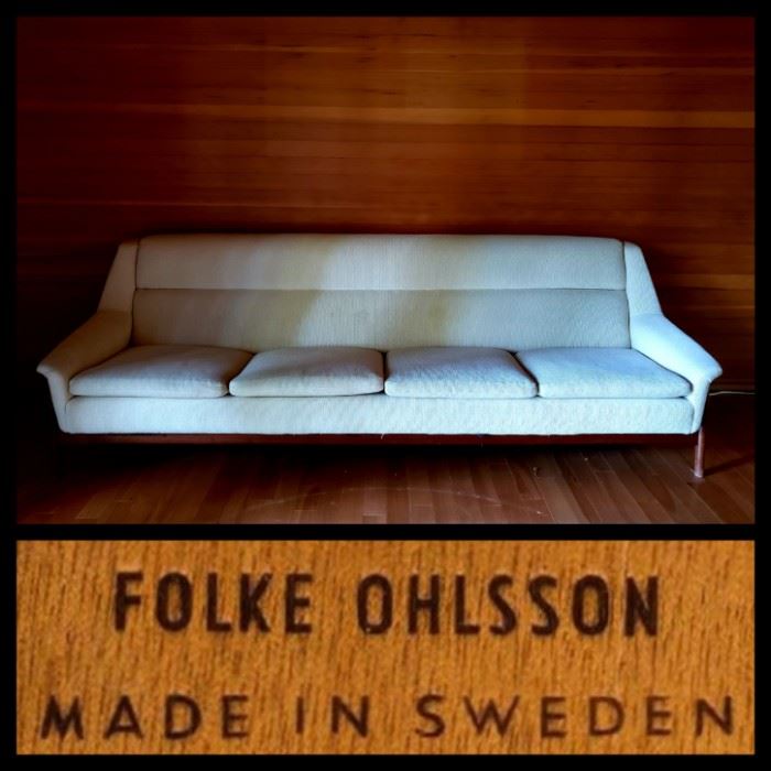 Mid-Century Danish Modern 4-Seat Sofa by FOLKE OHLSSON for DUX