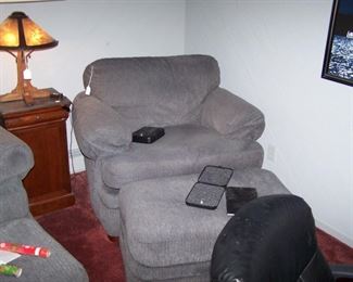 THE OTHER GRAY LAZY BOY & OTTOMAN