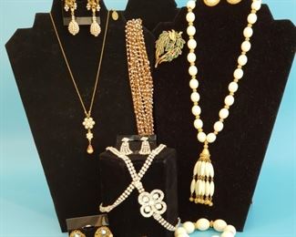 Trifari, rhinestone and other costume jewelry