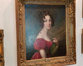 19th Century English ancestor portrait with label "Anne Lady Montagu 1804-1864"