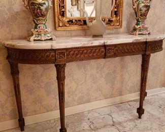 Marble top French style console table