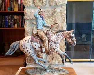 Harry Jackson "Ropin a Star" polychrome cast bronze with certificate of origin and original crate SORRY THIS ITEM IS NO LONGER FOR SALE