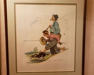 Norman Rockwell Father & Son going fishing 172/200 
