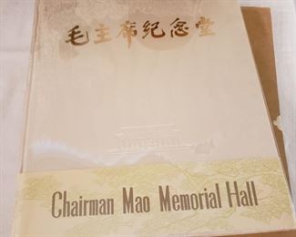 Chinese silk cover Chairman Mao Memorial Hall book
