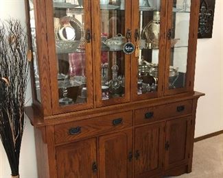 Mission style breakfront