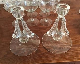 Beautiful crystal candleholders.