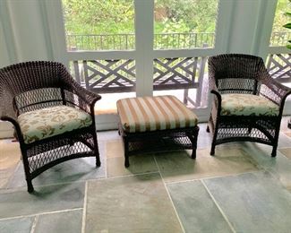 Brown Jordan outdoor wicker furniture. 