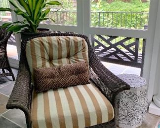 Brown Jordan outdoor wicker furniture. 