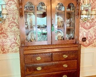 Ruppert Antiques (Boston), Ireland c. 1840 mahogany bureau and bookcase