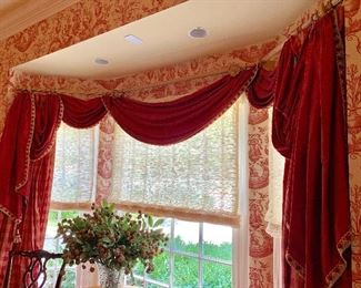 Custom swags with opulent trim