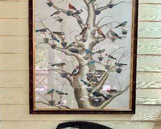 Horchow framed bird print
