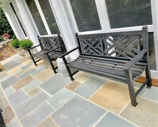 Smith and  Hawken metal benches