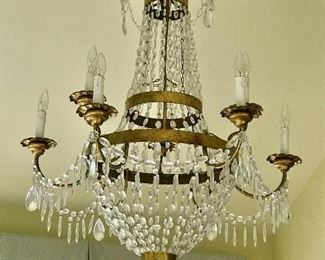 The Federalist Crystal and metal two tier 9 light chandelier (LCC-1)