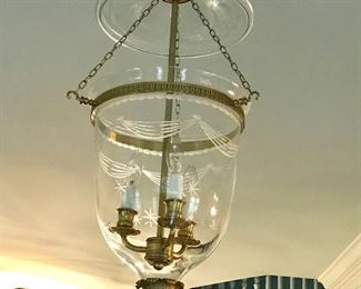 The Federalist Bell Jar Lantern with etched leaves and starts LL-101A