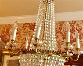 The Federalist Crystal and cast brass chandelier LCC-4