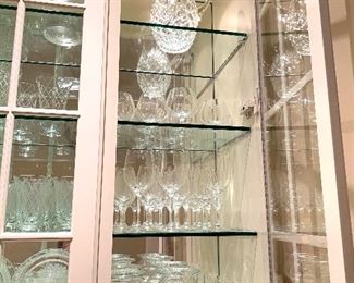 Crystal wine glasses, decanters, plates and vases