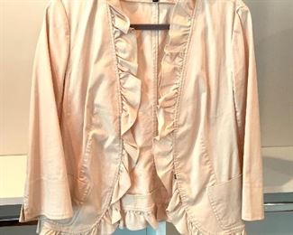 Talbots ruffled jacket; Shoes are 9.5-10
Clothes range from S-L. Most 8/10 and M/L