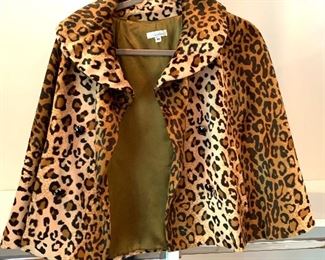 Shoshanna Leopard print cape; Shoes are 9.5-10
Clothes range from S-L. Most 8/10 and M/L