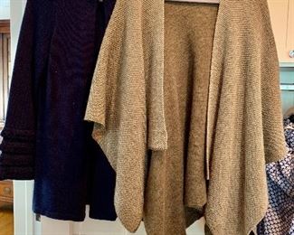 Sweaters from J. McLaughlin and others; Shoes are 9.5-10
Clothes range from S-L. Most 8/10 and M/L