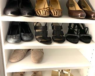 Tory Burch, Stuart Weitzman, Tods, Michael Kors, Cole Haan, Coach and others; Shoes are 9.5-10
Clothes range from S-L. Most 8/10 and M/L