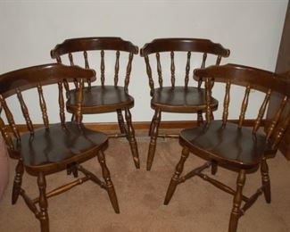 Round back vintage wood chairs (4)
