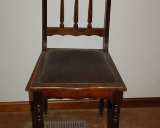 Vintage high back wood chair