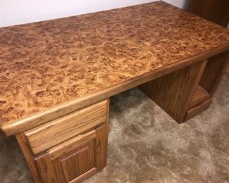 Burled walnut desk