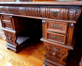 English oak writing desk