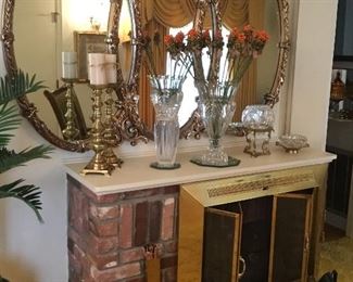Beautiful triple mirror over fireplace