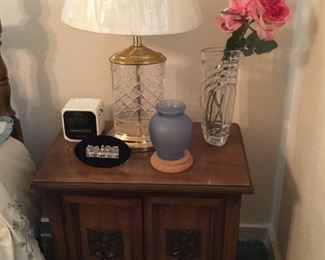 Night stand in bedroom