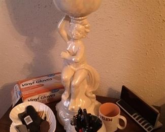 Closeup of Angel plant stand